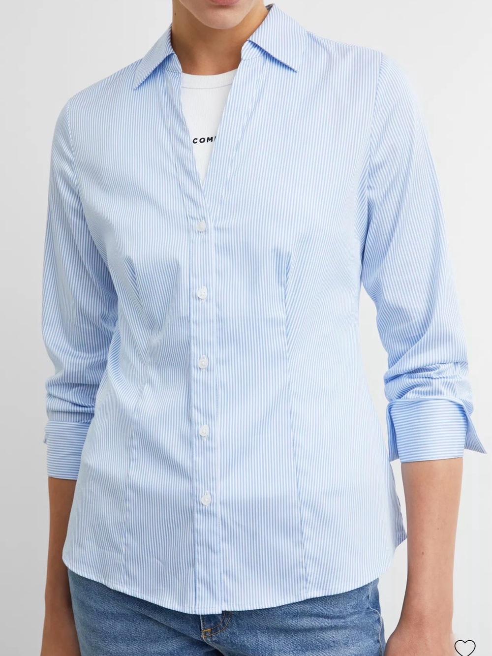 Light Blue Pinstripe Button-Down Shirt H&M size 8